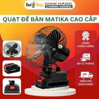 Quạt Tích Điện Để Bàn - Chạy Pin Mikita Phổ Thông 8 inch - Quạt Sử Dụng Chân Pin Máy Cơ Khí Cầm Tay