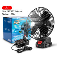 Quạt Tích Điện Để Bàn - Chạy P𝒊n Mikita Phổ Thông 8 inch - Quạt Sử Dụng Chân P𝒊n Máy Cơ Khí Cầm Tay