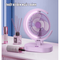 Quạt Tích Điện Để Bàn Gấp Gọn Có Đèn Led Công Suất Lớn 3 Chế Độ Gió Hình Mặt Trăng Tiện Dụng - Quạt Mặt Trăng Đa Năng