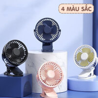 Quạt tích điện để bàn - Quạt kẹp xoay 720 ( kèm pin tích điện và dây sạc ), Quạt giải nhiệt mùa hè