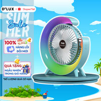 Quạt Tích Điện Để Bàn TEWI Tích Hợp Đèn Ngủ Xoay 180 Quạt Tích Điện Mini Gấp Gọn, Cổng Sạc USB, Dung Lượng Pin Lớn