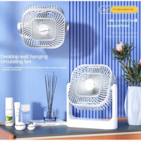 QUẠT TÍCH ĐIỆN ĐỂ BÀN XOAY 180 ĐỘ SẠC USB Di Động Nhỏ Treo Tường Quạt Để Bàn