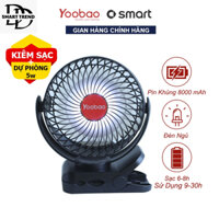 Quạt tích điện đế kẹp YOOBAO F8 8000mAh kiêm đèn led,quạt tích điện kiêm sạc dự phòng 3in1, dùng liên tục 8-30 tiếg