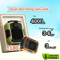 Quạt tích điện đeo thắt lưng F49, Quạt đeo hông pin trâu 6000mAh, 4 cấp độ gió siêu mát