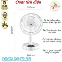 Quạt tích điện DP 7625 chính hãng cao cấp, quạt mini sạc bằng usb, quạt 7624 để bàn sạc điện
