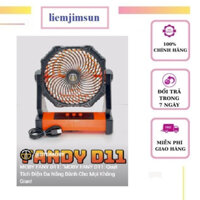 Quạt tích điện DTD Fandy D11, tích điện lên đến 36h, đèn led 3 mức độ, hẹn giờ, móc treo xoay 360 độ