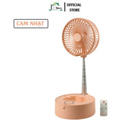 Quạt tích điện gấp gọn để bàn điều khiển từ xa kiêm đèn ngủ 3 cánh siêu yên tĩnh -  Pin 720