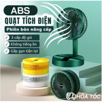 Quạt Tích Điện Gấp Gọn SUPER 3 Cấp Độ Gió Sử Dụng Pin Sạc, Quạt Để Bàn Mini Cổng Sạc USB Tiện Dụng