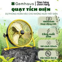 Quạt tích điện Gemhaus Bonaire Silent PS30 – tích hợp cổng sạc USB tiện dụng, sải cánh 12inch, tích điện lên đến 24h