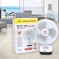 Quạt Tích Điện Honjianda HJD-FL301 Có Cổng Sạc(USB) Và Đèn loại 2 bình