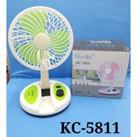 Quạt Tích Điện KC 5811 - Quạt Để Bàn Có Đèn Led Gấp Gọn