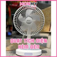 quạt tích điện kèm đèn 2in1 dung lượng pin khủng 3600mA