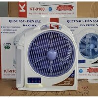 Quạt Tích Điện KENTOM 9100 2 Bình Ắc Quy Siêu Khoẻ Tích Điện 12H Sử Dụng Liên Tục - Chất Lượng Tốt