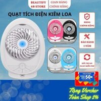 Quạt tích điện kiêm loa, Quạt sạc tích điện kết nối bluetooth nghe nhạc thư giãn , quạt tích điện mini.