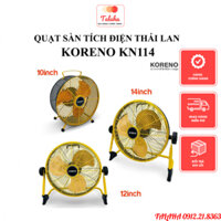 Quạt tích điện Koreno KN112 Koreno KN114 2023 Thái Lan bảo hành 12 tháng Pin lithium Quạ tích điện size 12/14inch Talaha