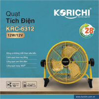 QUẠT TÍCH ĐIỆN KORICHI KRC-6312THÁI LAN BẢO HÀNH 12 THÁNG TÍCH ĐIỆN 28H TỐC ĐỘ THẤP