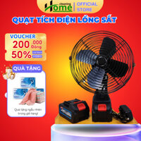 Quạt Tích Điện Lồng Sắt Size 22Cm. Quạt Chân Pin Phổ Thông Tiện Dụng,Quạt Lồng Sắt 8 Inch,4 Cánh Sắt