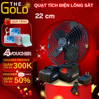 Quạt Tích Điện Lồng Sắt,Quạt Lồng Sắt Pin Makita Chân Pin Phổ Thông Dùng Pin 21V Kích Thước 8 Inch