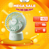 Quạt tích điện mini cầm tay Bear DFS - C09L8, 5 Cánh quạt,3 chế độ, Gió tự nhiên, Êm dịu, BH 18 thág