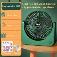 Quạt tích điện mini để bàn 3 chế độ Fan portable loại mới cao cấp, quạt để bàn tích điện mini pin trâu