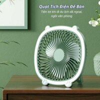 QUẠT TÍCH ĐIỆN MINI ĐỂ BÀN CÓ ĐÈN LED SẠC PIN USB 3 TỐC ĐỘ GIÓ TIỆN ÍCH