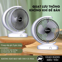 Quạt Tích Điện Mini Để Bàn MOON LIFE 4 Tốc Độ Gió Kiêm Đèn Ngủ, Quạt Lưu Thông Không Khí Nhỏ Gọn Làm Mát Lạnh