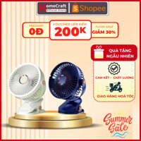 Quạt Tích Điện Mini Để Bàn, Quạt Kẹp Bàn, Kẹp Xe Đẩy Cho Bé Xoay 360 Độ Pin Sạc Tiện Lợi