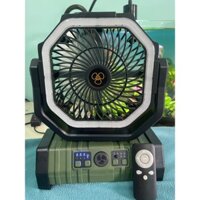 Quạt Tích Điện Mini F6 Pin Trâu 20000mAh, Có Đèn Pin Siêu Sáng,Kiêm Sạc Dự Phòng, Điều Khiển Từ Xa, Tiện Mang Du Lịch