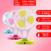 Quạt tích điện Mini Fan JR 5580 NPN, pin khỏe, hoạt động trong vòng 8 tiếng, có đèn ngủ, dùng để bàn, mang đi du lịch