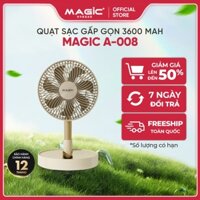 Quạt tích điện mini gấp gọn Magic A-008, pin 3600 mAh, sử dụng 16h, bảo hành 12 tháng