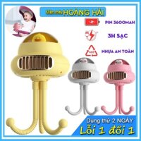Quạt tích điện mini hình bạch tuột DC5V, thiết kế cute, quạt không cánh nên đảm bảo an toàn cho trẻ em khi sử dụng