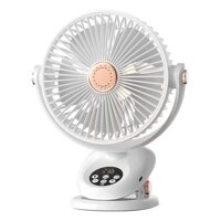 Quạt tích điện mini kẹp bàn 5 chế độ gió, quạt để bàn mini làm mát cực nhanh, đèn led kiêm đèn ngủ, sạc usb tiện lợi