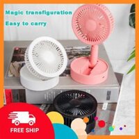 Quạt Tích Điện Mini Quạt Để Bàn Gấp Gọn Tiện Dụng 3 Cấp Độ , Siêu Mát- Sạc USB Fan A9 - Hồng