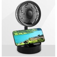 Quạt Tích Điện Mini Quạt Để Bàn Gấp Gọn Tiện Dụng 3 Cấp Độ , Siêu Mát- Sạc USB Fan A9 - Đen