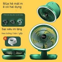 Quạt tích điện mini SUPER, 3 cánh. Quạt sử dụng pin sạc với đế để bàn