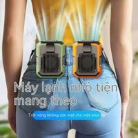 Quạt tích điện mini tích hợp sạc dự phòng pin 6000 mAH nhỏ gọn mang đi sử dụng ngoài trời trên công trường xây dựng