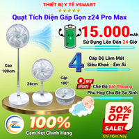 Quạt Tích Điện Mini z24 Pin Trâu Tới 20 Giờ Sử Dụng, Quạt Di Động Pin Sạc Tích Điện USB 4 Cấp Gió To