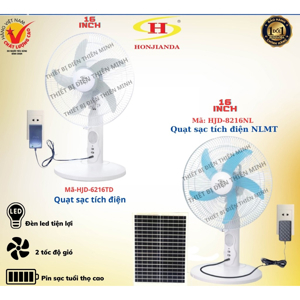 Quạt tích điện năng lượng mặt trời Honjianda HJD-8216NL