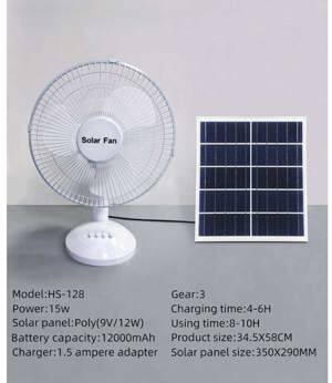 Quạt tích điện năng lượng mặt trời Solar Fan QHS-128