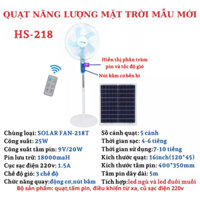 quạt tích điện năng lượng mặt trời HS218 trắng sẵn hàng