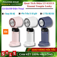 Quạt Tích Điện Nén Đá Lạnh Xiaomi Youpin Losky LT-S3213, Nhỏ Gọn, Cầm Tay, Xoay 90 Độ, Có Đế Giữ Điện Thoại, Pin Trâu