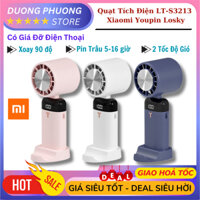 Quạt Tích Điện Nén Đá Lạnh Xiaomi Youpin Losky LT-S3213, Nhỏ Gọn, Cầm Tay, Xoay 90 Độ, Có Đế Giữ Điện Thoại, Pin Trâu