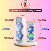 Quạt Tích Điện Phun Sương - Quạt điều hoà phun sương 2 tầng 3 vòi phun tích hợp đèn Led có điều khiển từ xa