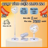Quạt Tích Điện Pin Trâu 7200Mah Có Thể Sử Dụng 8 Tiếng Liên Tục - Quạt Tích Điện Mini Kéo Dài Tới 1m Gấp Gọn Tiện Lợi