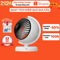Quạt Tích Điện Quả Địa Cầu, Quạt Để Bàn Decor Văn Phòng - Quạt Để Bàn Mini Gấp Gọn - Quạt Phong Cách Châu Âu