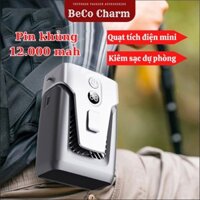 Quạt tích điện quạt mini cầm tay pin khủng dùng 30H , Quạt đeo hông đeo cổ mini cầm tay tích điện pin trâu 12000mAh4 BC5
