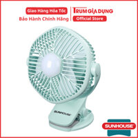 Quạt tích điện, quạt sạc mini Sunhouse SHD7111 tích hợp đèn LED, 3 tốc độ gió, thời gian sử dụng 2-5 tiếng.o