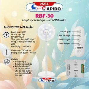 Quạt tích điện Rapido RBF-30
