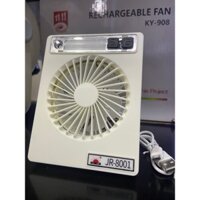 Quạt tích điện sạc pin mini để bàn JR 8001 có đèn led mạnh mẽ