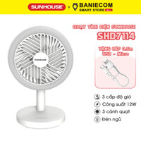 Quạt tích điện Sunhouse SHD7114 7h sử dụng 3 chế độ quạt kiêm đèn ngủ tiện lợi 12 tháng bảo hành